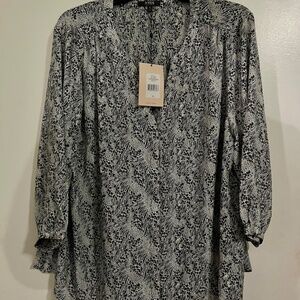 NYDJ Pintuck Blouse 1X
